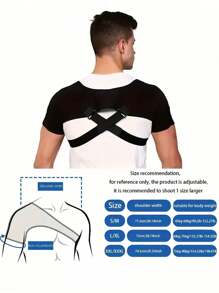 1 Stück breite elastische Neopren Schulter- und Armstütze, verstellbare Schulterriemen Kompressions-Weste für Herren und Damen, schwarzes Fitness-Zubehör