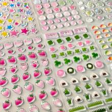 6 片环氧贴纸，3D 三叶草图案，适用于剪贴簿、手账、手机壳装饰、学校用品、返校 - 6PCS - 查看 1