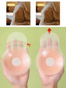 1 Pair Reusable Silicone Floral Nipple Covers, Sticky Breast Petals For Backless, Strapless Bras, Wedding Dresses, Workouts, Fits All Bust Sizes