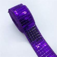 1卷2码25毫米亮片丝带蕾丝边亮片缝纫面料丝带适用于礼服头饰新娘婚礼配饰 - Pick colors - 查看 20