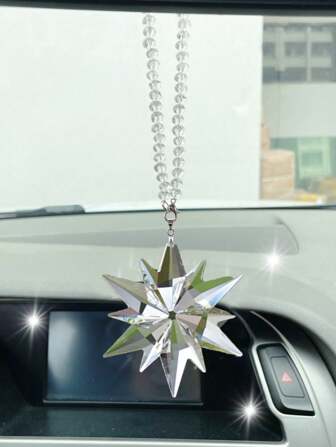 1pc Creative Snowflake Car Ornaments - Crystal Decorations For Car Interior - For Car Enthusiasts & Drivers - Add Festive Charm To Your Vehicle - Perfect Gift For Car Lovers
