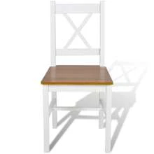 VidaXL Dining Chairs 6 Pcs White Pinewood - 白色 - 查看 2