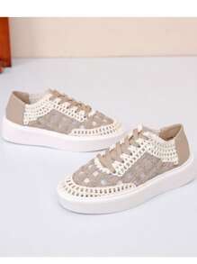WOMEN CHIC SPRING SNEAKEARS - Beige - View 2
