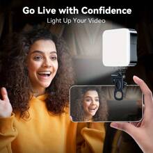 1pc Portable Mini Clip-On Fill Light, White Light Portable LED Video Light, Camera And Camcorder Video Recording, For Photo Selfie Video Recording, Zoom Meetings, Interviews, Live Streaming, Video Logging, Family Gatherings, Christmas Party Shooting, Hand-Held Selfies, Outdoor Activities