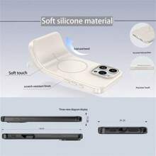 1 个 Apple 手机壳，Peak Rock 颜色细圈磁性亮面硅胶兼容 MagSafe 无线充电，纯色光滑哑光合作同款，植绒衬里，全身防震，时尚新设计适用于 Apple 16 Pro/16 Pro Max/16 Plus/16/15 Pro/15 Pro Max/15 Plus/15/14 Pro/14 Pro Max/14 Plus/14/13 Pro/13 Pro Max/13/12 Pro/12 Pro Max/12/11 Pro Max/11/11 Pro 和 Galaxy S25 Ultra Plus - 峰岩色 - 查看 5