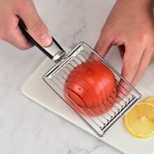 Stainless Steel Tomato Slicer - Manual Vegetable & Fruit Cutter, Egg Slicer, Kitchen Tool For Perfect Slicing And Dicing, Ideal For Salad, Sandwich And Breakfast Preparation, Manual Slicer | Modern Kitchen Gadget | Construction, Vegetable Cutter
