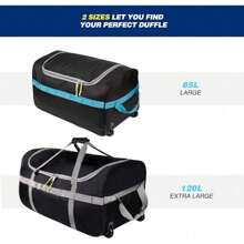 2025-New CampMax Travel Bag Wheels Large Foldable Travel Bag Wheels Black-120L - Black-120l - View 8