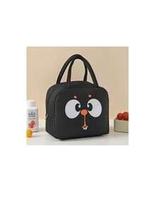1pc Printed Lunch Bag, Aluminum Foil Insulated Portable Portable Lunch Bag, Waterproof Portable Design, Suitable For School And Office Use - Keep Food Fresh And Delicious, Bento Bags, Tote Bags, Kitchen Picnic Food Storage Bags, Back To School, Outdoor Carrying Bag
