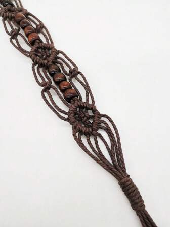 镂空编织菱形图案涤纶腰带，适合所有季节夏季、秋季、万圣节