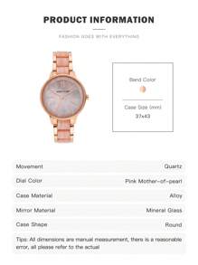 Anne Klein Women's Rose Gold Quartz Bracelet Watch With Light Pink Mother-Of-Pearl Dial Round Analog Watch For Ladies With Adjustable Pink Resin Bracelet Waterproof Watch,AK/1412PKRG - Pink - View 5