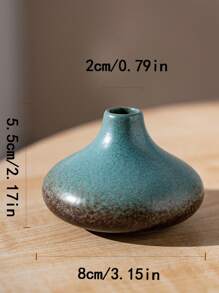 1pc Ceramic Vase Decor, Suitable For Living Room Floral Arrangement, Hotel Lobby Decoration, TV Stand, Bookshelf Flower Holder, Dining Table Centerpiece, Office Fresh Flower Display, Retro Dry Flower Vase