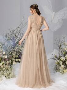 Faeriesty Dressalisa Maternity Sleeveless Off-Shoulder Maxi Dress With Dramatic Tulle Skirt – Lightweight Chiffon Fabric For Spring/Summer Baby Showers & Maternity Photoshoots (Flattering A-Line Silhouette, Romantic Ethereal Elegance)