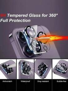 5 Stück Kameraobjektiv Schutz kompatibel mit iPhone 16 Pro/16 Pro Max - [Stoßfest] [Kompatibel mit Schutzhülle] 9H gehärtetes Glas Kameraabdeckung [Aktualisierte neue Version] - Transparent - Übersicht 4