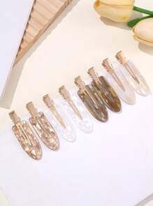 4/8pcs Girls Seamless Bangs Hair Clips, Simple & Invisible Hair Clips - Multicolor - View 6