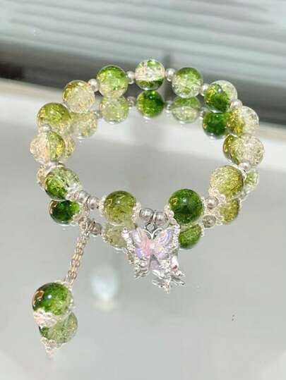 1 件简约灰月光石天然水晶手链，百搭优雅配饰，适合女孩