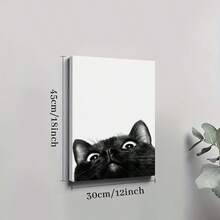 1pc Framed Canvas Poster Black Cat Print Wall Art Canvas Paintings Ideal Gift For Bedroom Living Room Corridor Wall Art Wall Decor Room Decoration