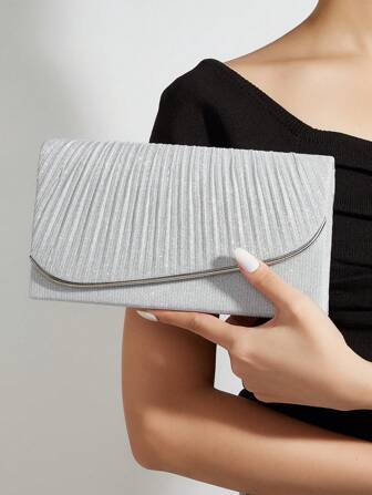 闪亮、奢华、迷人、优雅、精致大号女士手拿包晚宴包舞会手提包带可拆卸链条适合婚礼适合女孩、女士、大学生、新人及白领人士参加派对、舞会、婚礼