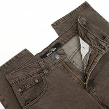 World JSM Silver Denim Jeans Fabric 14 Ounces Thick Silver World - 咖啡棕 - 查看 6