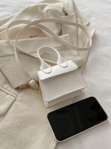 1pc Customizable Text, Name Fashion Girl Solid Color Pu Flip Closure Mini Bag Fashion Retro Handbag Versatile Shoulder Crossbody Small Square Bag Suitable For Daily Use, Multi-Functional, Ornamental, Letter, Stylish, Modern, Colorful, Cute, Adorable, Casual, Soft, Custom, Personalized, Unique, Customized, Baby Gifts, Ideal Gifts For Him, Ideal Gifts For Her, Son, Daughter