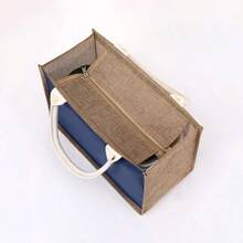 Jute Hand Shopping Gift Bag Laminated Waterproof Vintage Linen Upgrade Zipper Linen Bag Simple Gift Bag Fashion Everything Shopping Bag