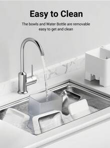 ROJECO 二合一自动宠物喂食器重力饮水机 8.5L 按钮式自动猫粮分配器带饮水器 - 8.5L - 查看 9