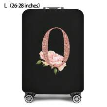 Initial Name A To Z Rose Gold Letter Luggage Cover Stretch Fabric Suitcase Protector Baggage Dust Case Cover Suitable For 18-32 Inch Suitcase Case Travel Organizer Luggage Protector Bag For School School Accessories School Stuff - Black - View 46