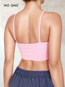 Blusa Crop Top Tirantes Super Stretch - Rosa Pálido - Ver 2