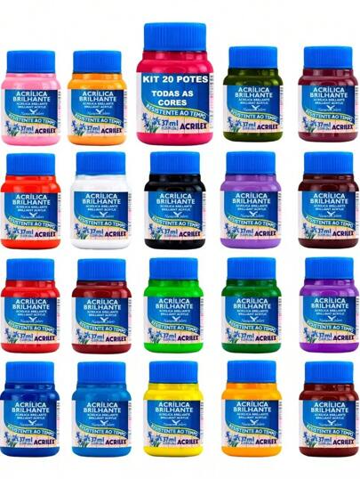  Kit Tinta Acrilica Brilhante 37ml Acrilex Escolha As Cores