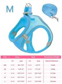 Pettorina per cani, in morbida rete traspirante, con imbottitura riflettente morbida, cinghia regolabile per il petto, adatta per gatti e cani di taglia piccola