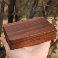 1 Stück handgefertigte Zigaretten-Aufbewahrungsbox aus Walnussholz, kompakte multifunktionale Aufbewahrungsbox geeignet für Bic-J6 Feuerzeuge, Konen, Zigaretten oder schmale Zigarren, tragbare Smartphone-große Raucher-Geschenkidee - Verschiedenfarbig - Übersicht 7