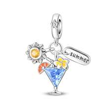 1 件镀银旅行爱好邮箱日记鸡尾酒岛年轻航行旅行包外出约会假期休闲时间吊坠适合原创手链项链手链珠子 DIY 珠宝制作女士订婚派对礼物送给女朋友 - W-PAC1613 - 查看 16