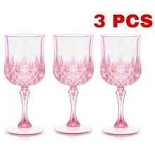 1/3/6/12/24 pièces Verres à vin en plastique réutilisables vintage gaufrés, coupes à champagne robustes, verres à jus convenant pour les fêtes et les mariages