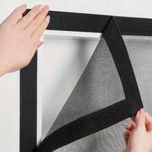 Summer Essential Home Decor Minimalist Style Black Grid Magnetic Mesh Door Curtain - Made Of Sturdy Fiberglass Mesh, Suitable For Bedroom, Loft, Living Room Etc. No Trace Installation Won't Damage Wall, Auto-Return Design For Easy Opening And Closing. High Permeability Ventilation And Mosquito Proof, No Obstacle For Pet Friendly Households