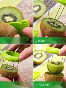 1pc Easy-To-Use Kiwi Fruit Slicer - Manual Cutter & Peeler With ABS Material, Non-Electric Kitchen Gadget For Perfect Kiwi Prep, Food-Safe, Ideal For Outdoor Cooking