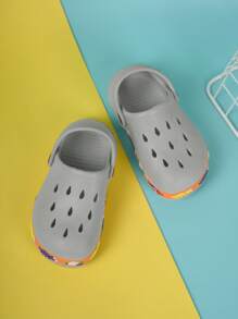 1 Pair Baby Boys' Cute Dinosaur Cartoon Beach Sandals, Comfortable Casual Lightweight Slip-On Breathable Slippers, Spring/Summer - Grey - View 5