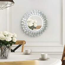 1pc Fashion Luxury Wall Decor Mirror, Classic Round Shape Mirror Wall Decor, Sunflower Design Home Wall Decor, 25cm (10 Inch), Suitable For Living Room, Dining Room, TV Background Wall Decor Best Gifts Birthday Graduation