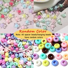 1pc Acrylic Custom Letter Keychain, Hand-Woven, Colorful Stars & Butterfly Beads, Bag Pendant