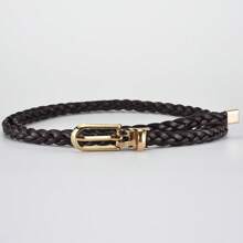 1 件细腰带，韩版时尚女士结饰编织细腰带，糖果色简约个性扣细腰带秋季，秋季，万圣节