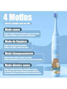 Cepillo Electrico Niño Dental Recargable+8cabezales Gratis - Azul - Ver 6