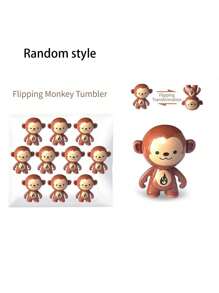 24 stuks Cartoon Monkey & Astronaut Roly-Poly-figuren, Mini Tumbler-speelgoed, bureau-ornamenten, geschenken