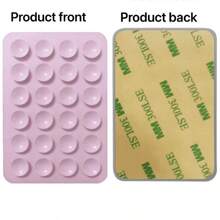 24 pièces Tapis de ventouse en silicone unilatéral minimaliste, support de téléphone portable amovible antidérapant (convient aux surfaces lisses en verre, carrelage céramique et autres, nettoyer la surface du produit avant utilisation pour une durée d'utilisation plus longue) - Bleu azur - Voir 4