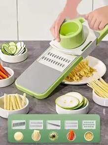 2 Sets/1 Set 7 In 1 304 Vegetable Chopper, Salad Potato Carrot Garlic Hand Protection Food Slicer, Kitchen Gadgets - Multicolor - View 10