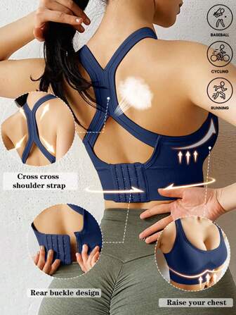 Yoga Sports Bra Wireless Gym Tops Underwear Cross Top Sports Tank Push Up Bras Hockproof Running Lingerie