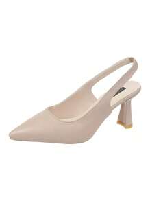 Sandalias De Tacón Puntiagudo A La Moda - Albaricoque - Ver 1