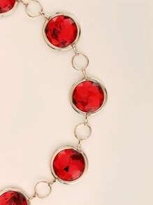 Nouvelle chaîne de taille pour femme avec gemme rouge, ceinture de taille en alliage de zinc de couleur unie et mignonne en forme de flamme, convient pour le mariage et toutes les saisons, notamment l'été