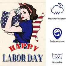 1pc Labor Day Patriotic Theme Outdoor Lawn Garden Flag, Yard Banner Applicable For Holiday Celebrations - Labor Day Tribute to Workers - View 7
