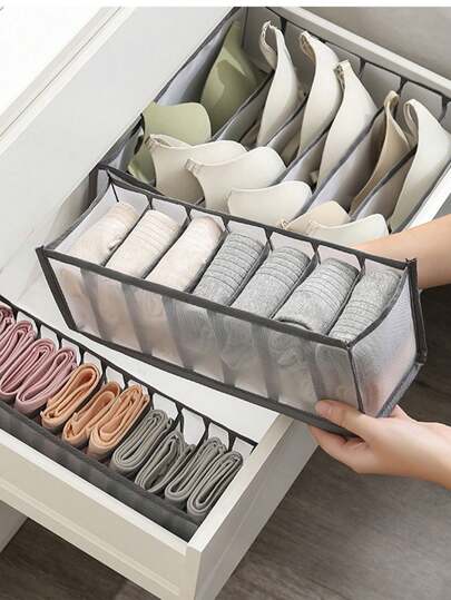 1/3pcs Underwear & Sock Storage Boxes, Drawer Organizer For Clothes, Pants, Jeans, Skirts, Home Storage, White T-Shirts, Black Pants, Women Winter Clothes, Dresses, Ladies White Blouse Long Sleeve, White Jumpsuit, Women Spring Outfits, Minimalist Summer Tops
