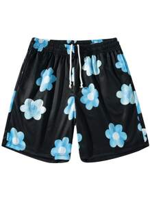 Men's Fashionable Breathable And Cooling Floral Print Beach Shorts For Summer