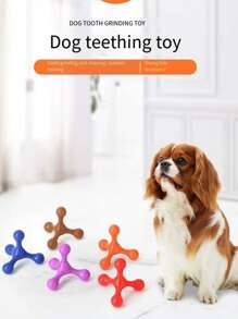 1pc 5-Color Cute Triangular Cat/Dog Lover Gift And Dog/Cat Mom Love Pet Toy, Silicone Chewing Toy For Dog Lover And Dog Mom Love & Cat Lover And Cat Mom Love Teeth Grinding And Boredom Relief, Non-Tipping 3-Leg Design For Small/Medium Cat/Dog Lover Gift And Dog/Cat Mom Love Pets - Multicolor - View 4