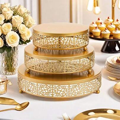 1 pieza Elegante Rejilla Metálica para Pasteles, Perfecta para Bodas, Eventos de Fiesta y Cumpleaños, Adecuada para Postres, Dulces, Magdalenas y Bandejas de Pastelería, Suministros para Bodas y Cumpleaños, Decoraciones para el Hogar y Fiestas